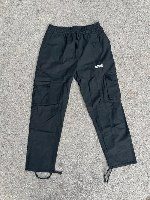 BLACK CARGO PANTS